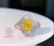 Nice新品💛👑！ GIA 1.00ct Fancy Yellow Diamond Ring！ 高色1.0ct Fancy Yellow黃鑽戒指💍 ！高淨度VS1！ 略帶Art Deco幾何風設計！G