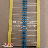 10 pcs - 10R Resistor 10 Ohm 1/ 2 watt 1% Taiwan Metal Film Amplifier Base Resistor