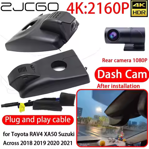 ZJCGO 4K Car DVR Dash Cam Wifi Sony Lens Front Rear Camera 24h Monitor ﻿for Toyota RAV4 XA50 Suzuki 