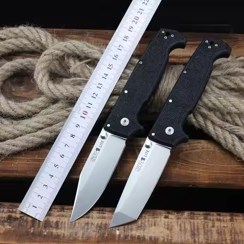 Cold SR1 Lite Folding Knife 8Cr14Mov Steel Portable Pocket Knife Professional Outdoor Survival Hunti