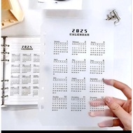 A5/A6 2025 PP CALENDAR FOR 6 RING BINDER PLANNER NOTEBOOK