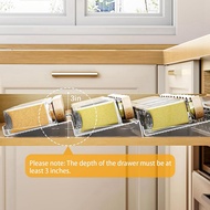 Expandable Spice Drawer Organizer Adjustable Clear Acrylic Spice Rack for Drawer for Kitchen Spice O
