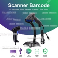 Scanner BARCODESHOP CD-303 CD303 CD 303 Barcode Scanner 1D Laser USB Plus Stand