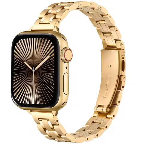 Slim Stainless Steel Watch Band for Women Metal Strap Compatible with Apple Watch iWatch 9876 Bracel