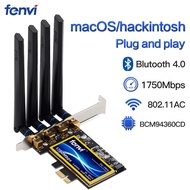 T919 1750Mbps PCIe Wifi Adapter BCM94360CD MacOS Hackintosh Bluetooth 4.0 802.11ac 2.4G/5G การ์ดไร้ส