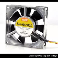 Sanyang 109L0824F401 8CM 8025 24V 0.08A Aluminum Frame DC Fan Inverter Fan
