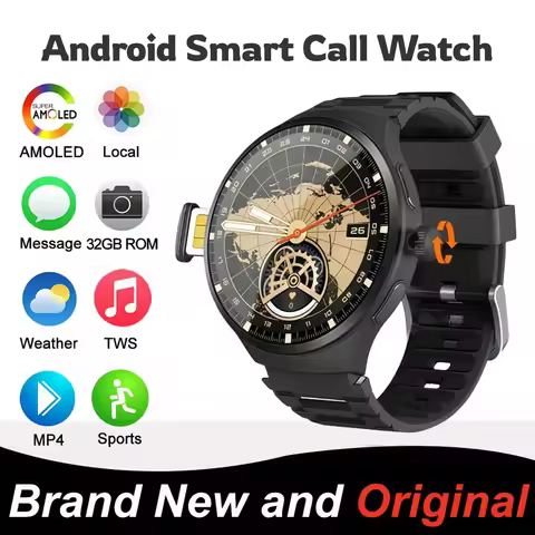 VP50 Smartwatch for Men - Featuring Android 10, Built-in SIM for Calls, 180° Rotating Camera, GPS Tr