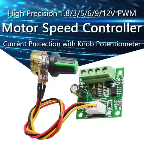 High Precision 1.8V 3V 5V 6V 9V 12V PWM DC Motor Speed Controller Fuse 2A Over Current Protection wi