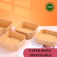 [Premium] Disposable Kraft Brown Paper Square Bowl / Feuilletine dream cake /dessert box / tiramisu 