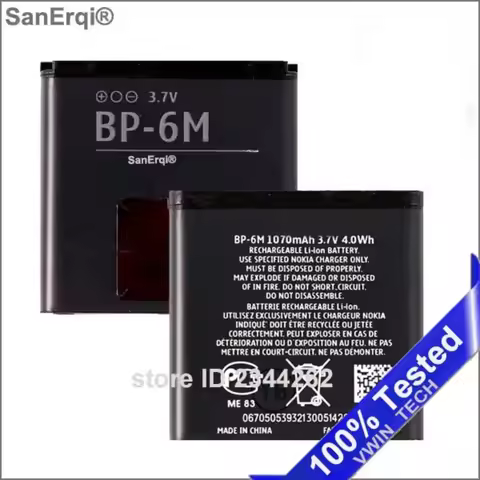 BP-6M BP 6M Phone Battery FOR NOKIA 6233 6280 6288 9300 N73 N93 3250 9300i BP-6M Battery
