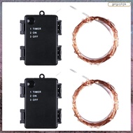[L E U R] 2PCS 10m 100-Lights (Four Colors) LED Light Strip 4.5V 3 X AA Batteries Waterproof Battery