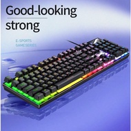 Wired Gaming Keyboard/RGB Keyboard/Office Keyboard,  colorful backlighting and clicky keys for gamin
