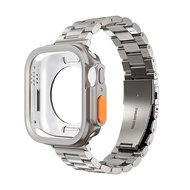 สายนาฬิกา + เคส สำหรับ Apple Watch Series 10 46mm 42mm สายนาฬิกาสแตนเลส Stainless steel Strap Bracel