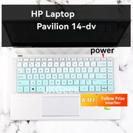 Keyboard Cover HP Pavilion X360 14 Series 14-dv Silicone 14 Inch HP Laptop Keyboard Protector HP Notebook Skin Power Button Waterproof and Dustproof Keyboard Film