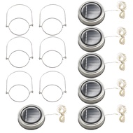 Solar Jar Lid Lights 6 Pack 20 Led String Fairy Star Firefly Jar Lids Lights6 Hangers Included(Jars 