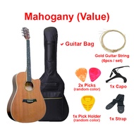 AK Guitar AK-320 330C  41 Inch Acoustic Guitar Spruce Top Mahogany Side & Back / Cutaway + Accessori