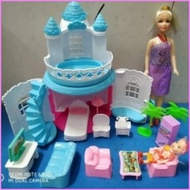 MAINAN RUMAH RUMAHAN BARBIE / MAINAN CASTLE ISTANA BARBIE DAN ANAK