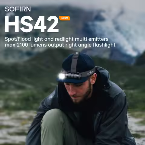 SOFIRN HS42 2100lm 6000K Multi light Sources 3000mah Headlamp SST40 LED Red light Torch USB C Rechar