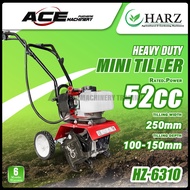HARZ Mini Tiller Cultivator 52cc HZ-6310 Rotary Mini Tiller 2-Stroke Engine