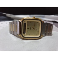 Jam Tangan Timex Dual Time Quartz Analog LCD Alarm Chronograph Mens