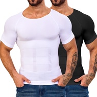 Gleefeat Mens Compression Shirt Tummy Control Mens Shapewear Body Shaper Slim Undershirt Gynecomasti