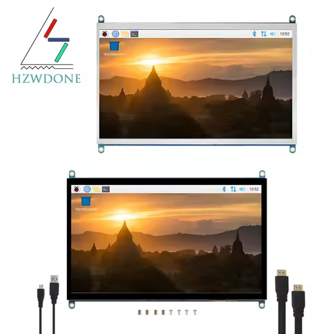 HZWDONE Raspberry Pi Screen 10.1" Touchscreen 1024x600 HDMI Portable Monitor with Fix Hole for Raspb