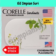 (Ready Stock) Corelle Coordinate Reversible Placemat Made in USA (Country Rose / Sakura / Plum / European Herbs / PVG)