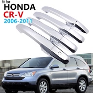 ชุดฝาครอบที่จับประตูชุบโครเมียมหรูหราสำหรับฮอนด้า CR-V 2007 ~ 2011 CRV CR V 2008 2009 2010อุปกรณ์เสริมสติกเกอร์รถ