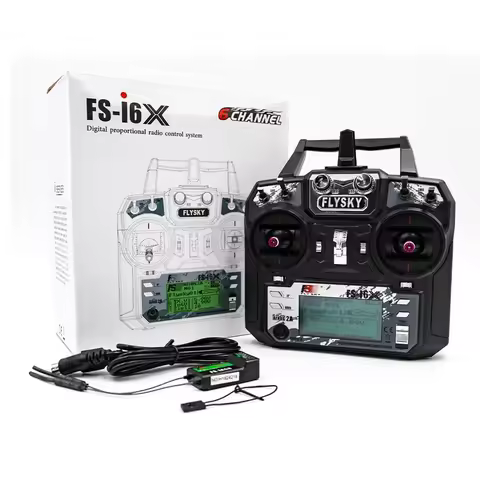 Flysky FS-i6X 10CH 2.4GHz RC Transmitter Controller with iA6B 6CH Receiver for Fixed-Wing, Glider, H