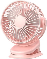 WSJTT USB Rechargeable Quiet Desktop Fans, 6-Inch Portable Clip Convertible Table-Top &amp; Clip Fan, Removable and Washable for Travel, Camping (Color : Pink, Style : 1200mA)