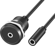 PENGLIN 2PCS 3.5mm TRS Panel Mount Audio Extension Cable - 1/8" Female to Female Stereo Threaded Loc