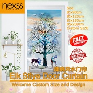 Elk Style Deer Door Curtain 麋鹿风水门帘 feng shui door curtain Japanese  Style Door Curtain Fabric Partition Curtain NEXSS