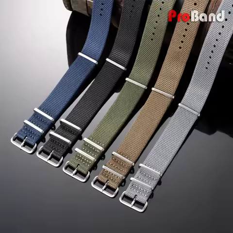 High Quality Fabric Watch Band 20mm 22mm One Piece Nylon Watch Strap Men Women Sport Military Weave 