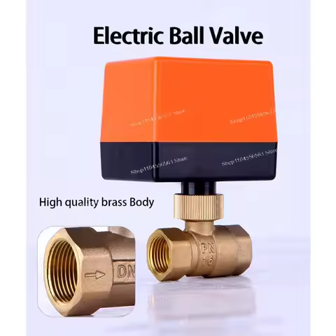 2" Motorized Ball Valve 220V 12V 24V 3-Wire 2 Point Control DN50 Brass Electric Ball Valve