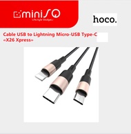 Cable USB to Lightning Micro-USB Type-C «X26 Xpress» charging wire