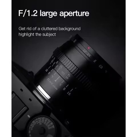 TTArtisan 50mm F1.2 APS-C Manual Focus Lens for Sony E FUJIfilm X Canon M Nikon Z Panasonic Olympus 