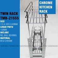 15 - 20 CM TWIN TMB-21555 / 22055 WW-3008C RAK BOTOL GELAS BESI CHROME CABINET RACK KITCHEN SET RAK 