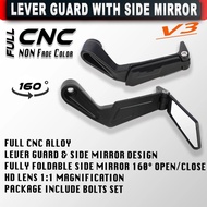 CNC Alloy Lever Guard Mirror Foldable Design Universal