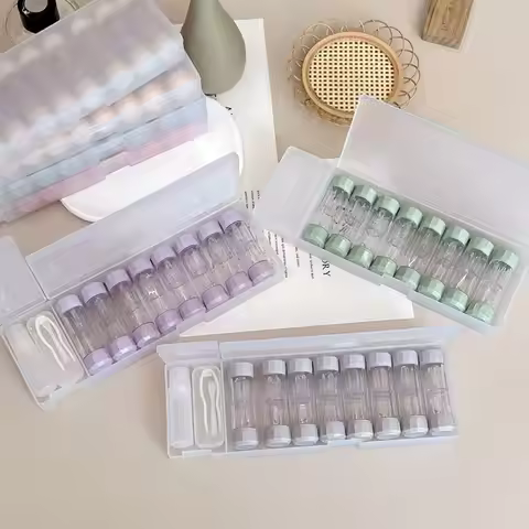 New Plastic Contact Lenses Case Colored 8pcs/set Lens Container Portable Eyes Contacts Box Travel