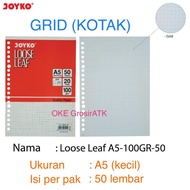 Isi Binder File GRID/KOTAK A5-50 (Kecil)/Kertas File/Loose Leaf [pak]