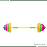 [FigatiaMY] Toy weight bar with Weight Plates Adjustable Fillable Toy weight bar Anti-Slip for Young