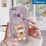 เคส Dienya สำหรับ OPPO F9 F9 Pro U1 Realme A7x 2 Pro เคสเนื้อครีมลายหมีเชอร์รี่เคสนิ่มกันกระแทกเคสโทรศัพท์โปร่งใส TPU ซิลิกาแบบใสเจลป้องกันการตกหล่นฝาครอบป้องกันเลนส์กล้องถ่ายรูป