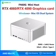 FN60G MINI PC Dedicate Card DDR5 Dual M.2 2280 NVME SSD PCIE 4.0 5 Screen Display Gaming Desktop