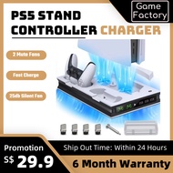 SG Stock PS5 Stand with 2 Dual Fast Cooling Fans Controller Charging Station with 3 Extra USB Ports Accessories Vertical Stand