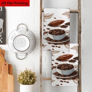 2D Flat Printing 2PC Coffee Beans| Cocoa Pod| Dark Chocolate Kitchen Decor Towels and Dishcloths Set