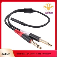 3.5mm to Dual 6.5mm Adapter 3.5mm Audio Aux Cable Double 6.35 1/4 inch Mono to Stereo 1/8 inch 3.5mm