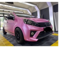 car sticker vinyl wrap satin matte metallic pink one car