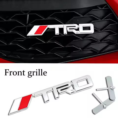 For Toyota Supra Aygo Prado RAV4 Hilux Yaris Corolla 4Runner Camry Avalon 3D TRD Logo Car Front Gril