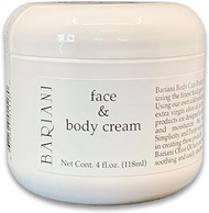 Bariani Extra Virgin Olive Oil Face &amp; Body Cream - Fragrance Free, Safe, Effective, Daily Moisturizer, Great for Dry, Oily, Sensitive Skin - 4 oz