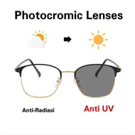 PL-A37 Anti-radiation photochromic lens glasses for women and men Titanium frame computer Anti-UV